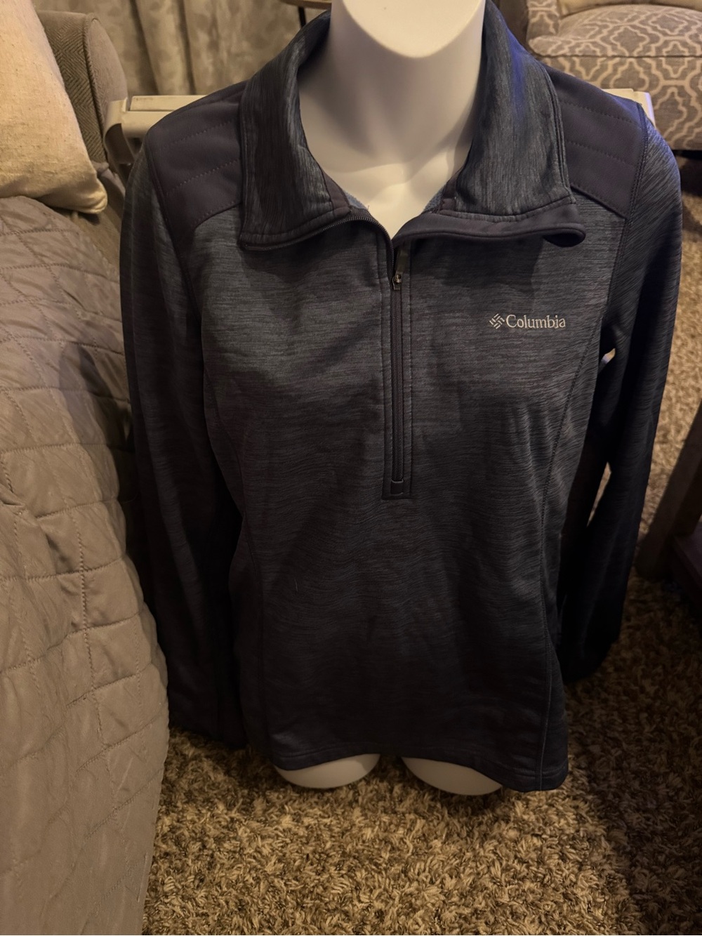 Columbia Ladies Navy Heather Quarter-Zip Pullover